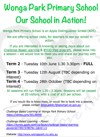 adelebrice's tweet photo. Interested in seeing Wonga Park PS in action? Please note that the Term 2 session is full #vicpln #cblearn http://t.co/gsqyM8VcpB