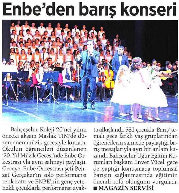 Bahçeşehir Koleji 20.Yılını Maslak TİM'de kutladı. Milliyet (02.06.2014) <a href="/EnverYucel/">EnverYucel</a> <a href="/HuseyinYucell/">Hüseyin Yücel</a>  @dagozlem