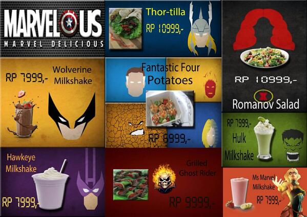 Marvelous_ofc's tweet photo. Marvelous presents our delicious menu to accompany your day. Order now and let us save your tummy !!! http://t.co/T04IIKxQcM