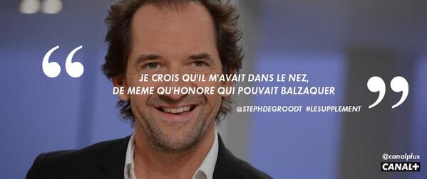 canalplus's tweet image. "Je crois qu’il m’avait dans le nez, de même qu’Honoré qui pouvait Balzaquer" bit.ly/1nH0n1b @stephdegroodt