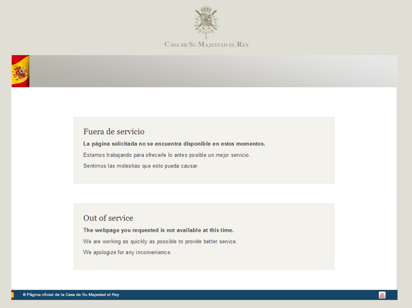 marialpzmontero's tweet photo. La web de la @CasaReal ya lo anuncia, están fuera de servicio
#abdicaelrey #abdicacion http://t.co/DM6KxYNSJf