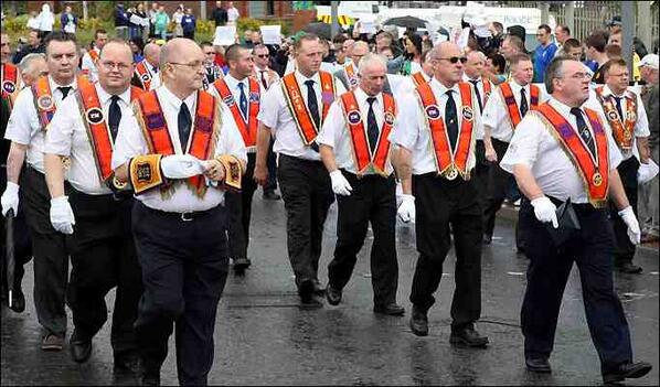 Limmy on Twitter: "The Orange Walk. A fat Pitbull lookalike parade ...