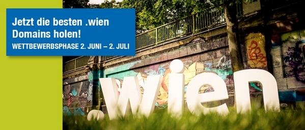 Ab sofort bis 2. Juli können die besten .wien Domains gesichert werden. // 
.wien landrush starts today :)