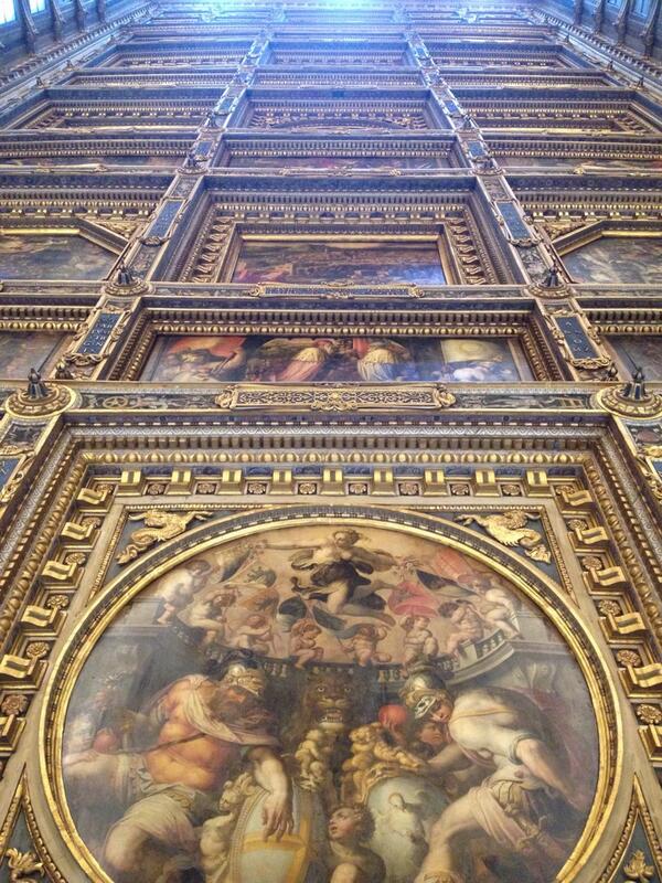 Tuscanybiketour's tweet photo. The ceiling of the Palazzo Vecchio in #Florence. Spectacular! http://t.co/ihW3uQrCBB