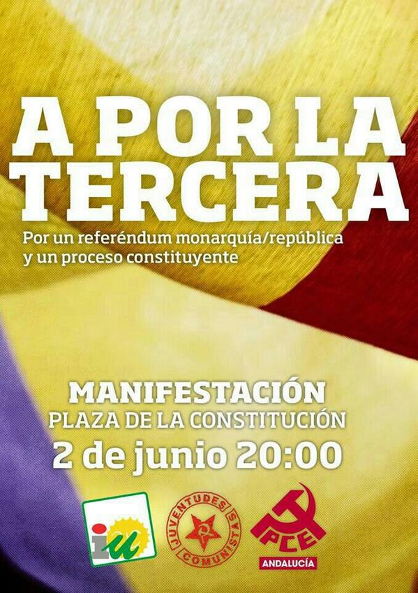 ECOHuelva's tweet photo. A POR LA TERCERA. 20:00h en el ayuntamiento. No faltes, #APorLaTerceraRepublica RT DIFUSIÓN! http://t.co/boAK2YeQso