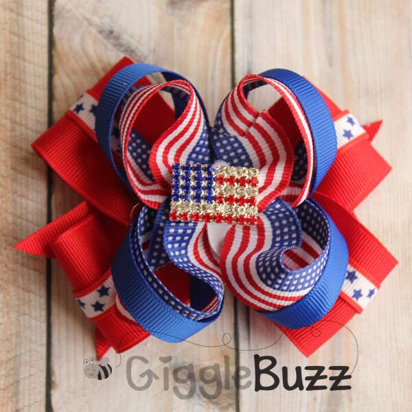 GiggleBuzz's tweet photo. We're only a month away from Fourth of July! Make sure to get your custom bow orders in now. http://t.co/GX1jKAI9Nv http://t.co/xG5dTGir4z