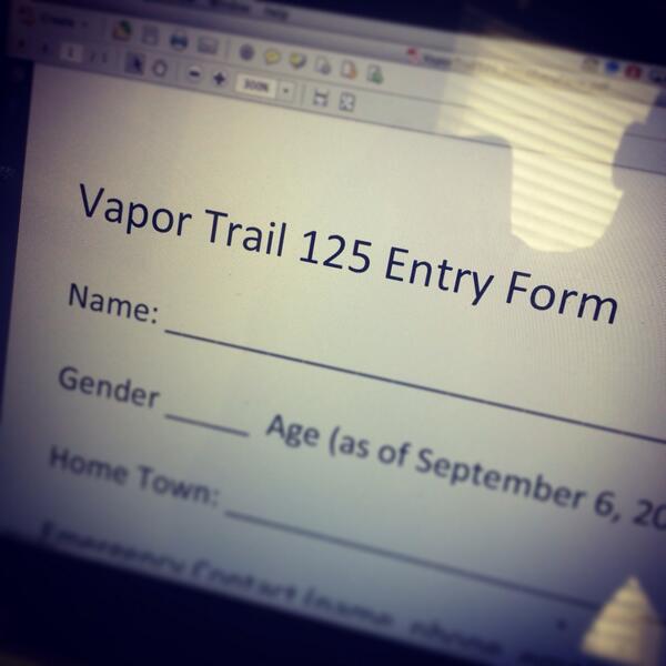 JeffKerkove's tweet photo. The one entry form every year that I look forward to filling out. #vt125 http://t.co/6uLXtenb3k