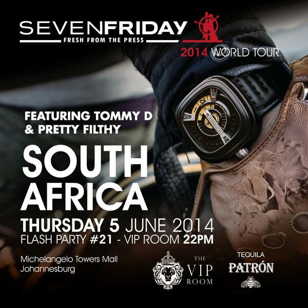 thembi_legs's tweet image. #Watchlaunch #Sevenfriday #Patron this thursday only @TheVIPRoom_JHB save the date!! Cc @DonnaNaidoo @marlizie_87