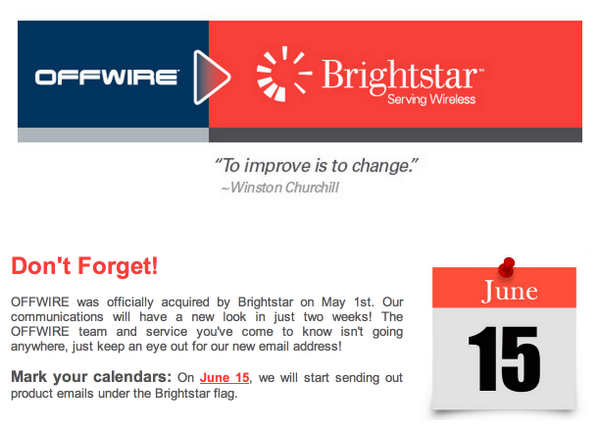 OFFWIRE's tweet photo. REMINDER! We're making the switch to Brightstar! Head over to our new Twitter: @BrightstarAcc! http://t.co/UXT5lvcxTv http://t.co/Kpex4dvpfI