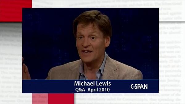 cspan's tweet photo. #SundaysAt8: Michael Lewis on the financial crisis, including disguised loans &amp; teaser rates http://t.co/mg6LWTISfl http://t.co/4sGyXAynqN