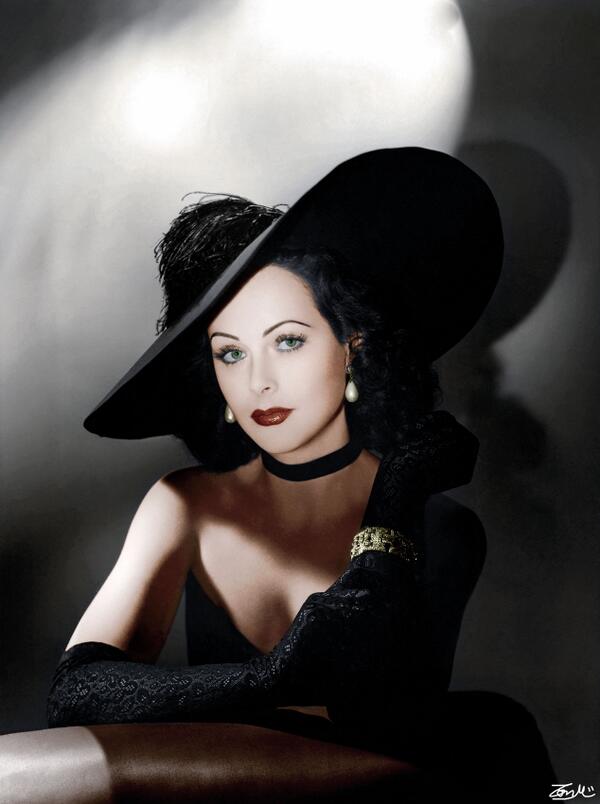ColorizedH's tweet image. Hedy Lamarr in color, to celebrate my new Twitter account. More images can be found on my FB.
