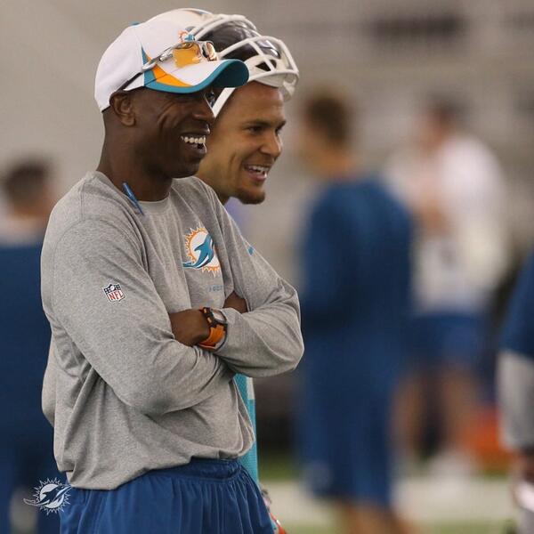 MiamiDolphins's tweet image. Another familiar face. 

@sammaddie29 on the practice field today. #FinsUp