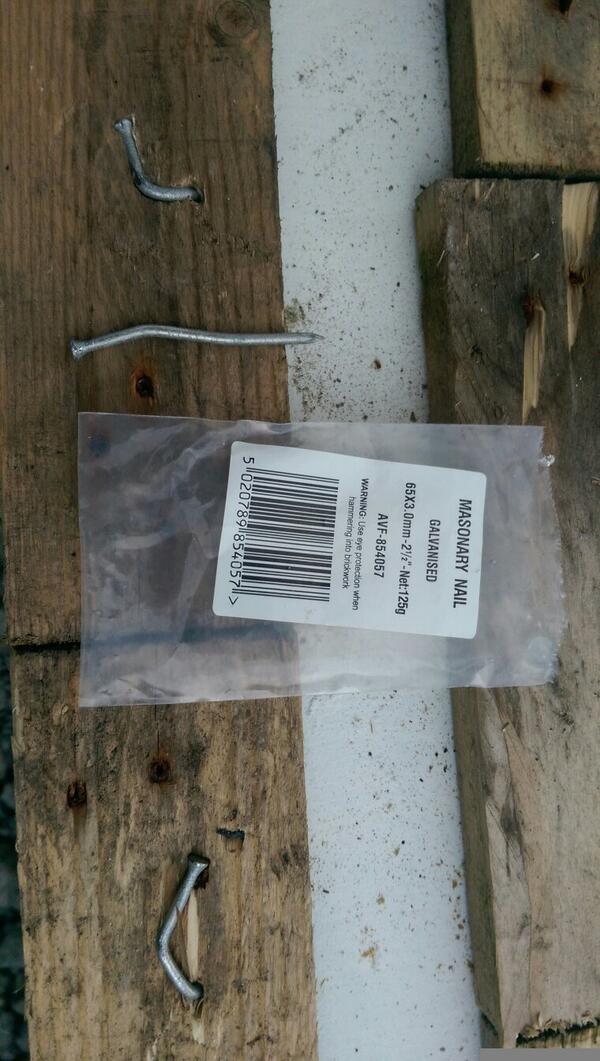 powera24's tweet photo. @BandQ just bought some masonary nails for a project... They are useless! http://t.co/U7Tx0zlrJh