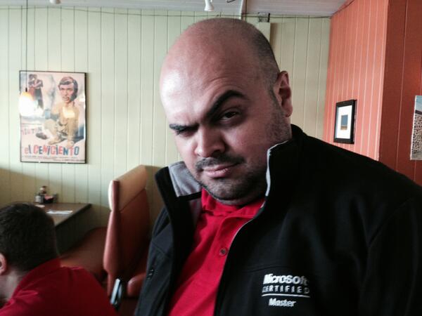 aspiringgeek's tweet image. @DBArgenis sports his shiny "new" (to him) #SQLMCM jacket #HandsomeDevil #MCM4Life #SQLNomz #SQLSat306 #SQLPASS