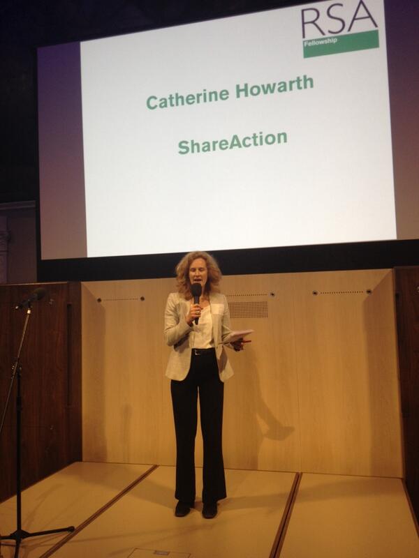 MarkInStow's tweet image. Join a small movement @ShareActionUK to ask a Question abt something you care about! Catherine Howard at #RSAEngage