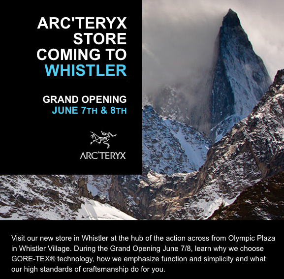 Arcteryx's tweet image. See you soon! RT @KellyJean247: new store in #Whistler + I’ll coincidentally be #alpinehiking the day of the launch!