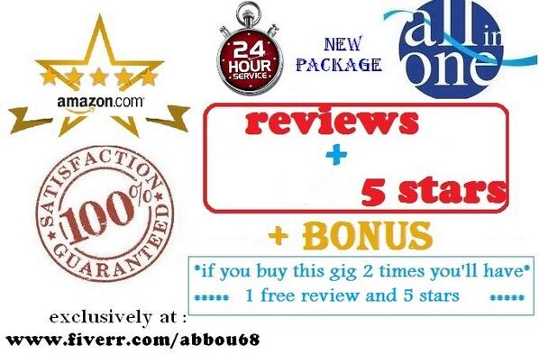 abbou68's tweet image. I will post 2 reviews and 5 stars for your amazon product or book for $5
fiverr.com/abbou68/give-y…