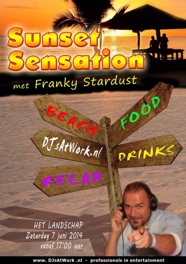 Zaterdag komt gezellig DJ Franky een feestje bouwen! Vanaf 17 uur op het terras