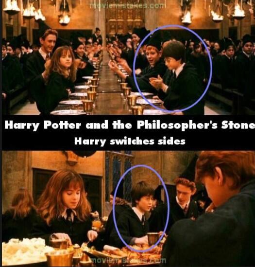 CommonPotterFan's tweet image. Harry Potter and the Sorcerers stone movie mistake.