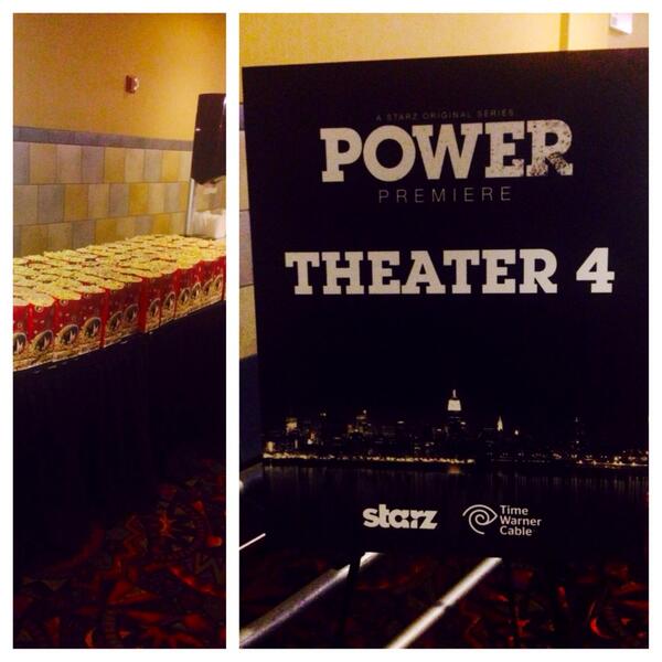 GetSpectrum's tweet photo. Get your popcorn ready! We're at the theater for the premiere of @STARZ_Channel's new series @Power_Starz! #PowerTWC http://t.co/5C5bdFzMIX