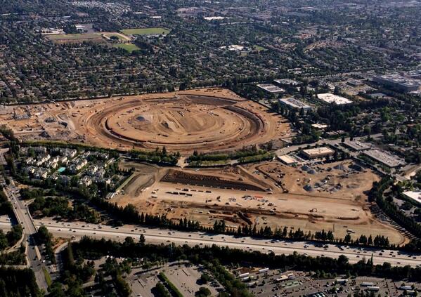 See the construction of Apple’s new headquarters from the sky