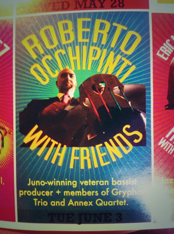 June 3 <a href="/LULAWORLD/">LULAWORLD</a> #festival <a href="/robertoocchi/">roberto occhipinti</a> #juno #winner &amp; Friends <a href="/jhpublicity/">JaneHarburyPublicity</a> <a href="/jazzfm/">Jazz FM</a> @gryphontrio #toronto