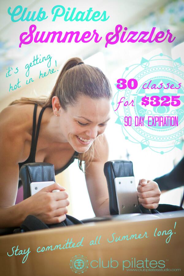 ClubPilatesSD's tweet photo. Stay committed all #Summer long with our 30 classes for $325 special! Available at participating #clubpilates studios http://t.co/nojywIj6xI