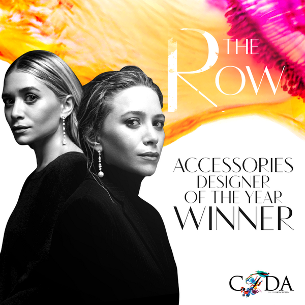 CFDA's tweet photo. 2014 Accessories Designer of the Year goes to Mary-Kate and Ashley Olsen for @THEROW. #CFDAAwards http://t.co/b0lnawZJe4