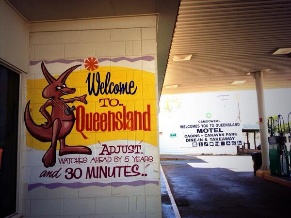 Cheeky little sign at the servo in #Camooweal #QLD
