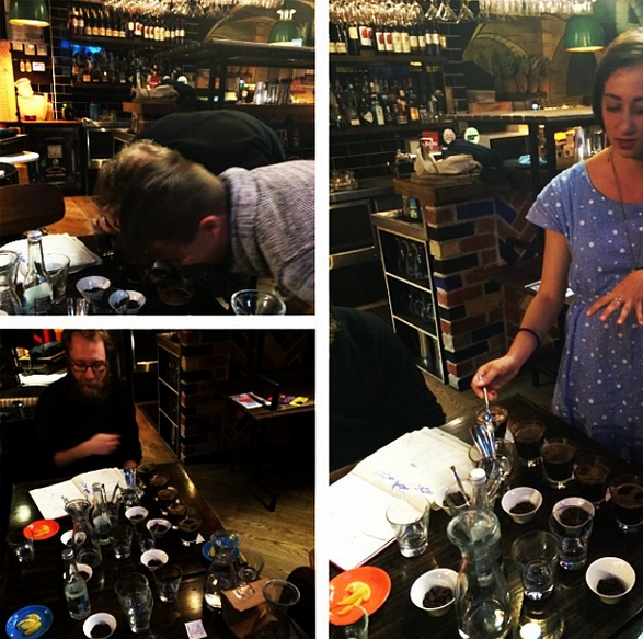 ADbricklane's tweet photo. Late night cupping sesh at BL. Yes - our roaster is definitely more than a decor piece ;) http://t.co/TuXBMJvDi3