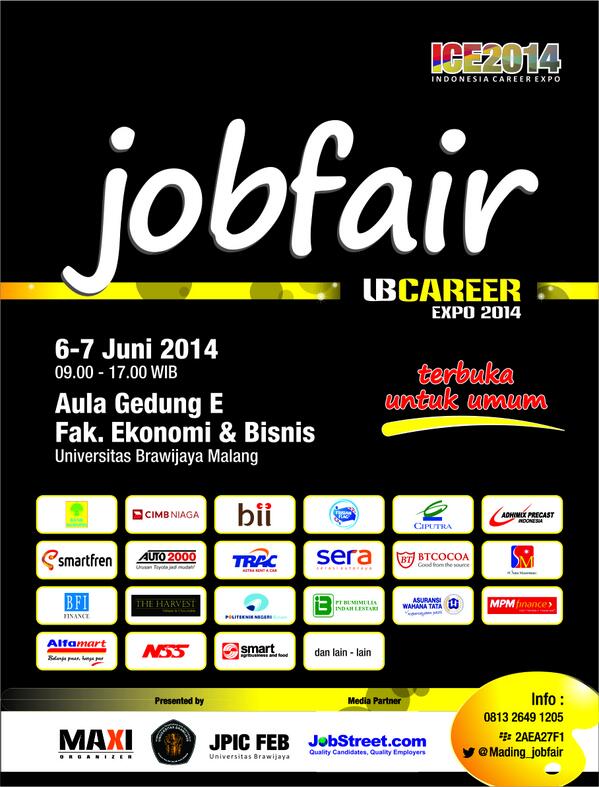 6-7 Juni | Job Fair Universitas Brawijaya 2014 | <a href="/JobStreetcom/">Jobstreet Indonesia</a> <a href="/infoUB/">IG - LINE : infoub</a> <a href="/UB_Official/">Universitas Brawijaya</a> <a href="/EM_UBOfficial/">EM UB 2026</a>
