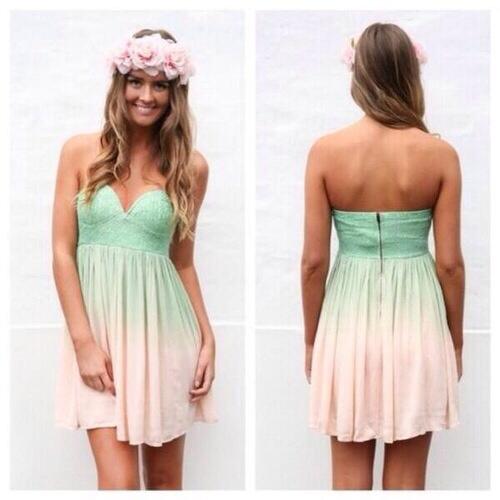 outfitsheaven's tweet image. love this light pink and green ombré dress 😍