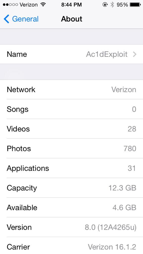 Ac1dExploit's tweet photo. Liking ios 8 👌💯 http://t.co/hG2fTEZogV