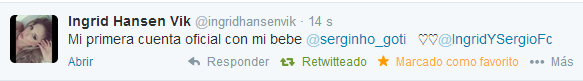 IngridYSergioFc's tweet photo. ella gracias x hacerme tu cuenta Oficial ovio con sergio :D tu novio jaja mi cuñiss @serginho_goti @ingridhansenvik http://t.co/JWIxqSAaFN