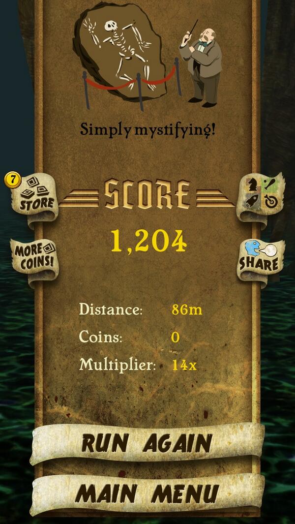 melsyson's tweet photo. I got 1,204 points while escaping from demon monkeys. Beat that! http://t.co/vVXsbPs7fx #TempleRun http://t.co/3m5X2TvXGD