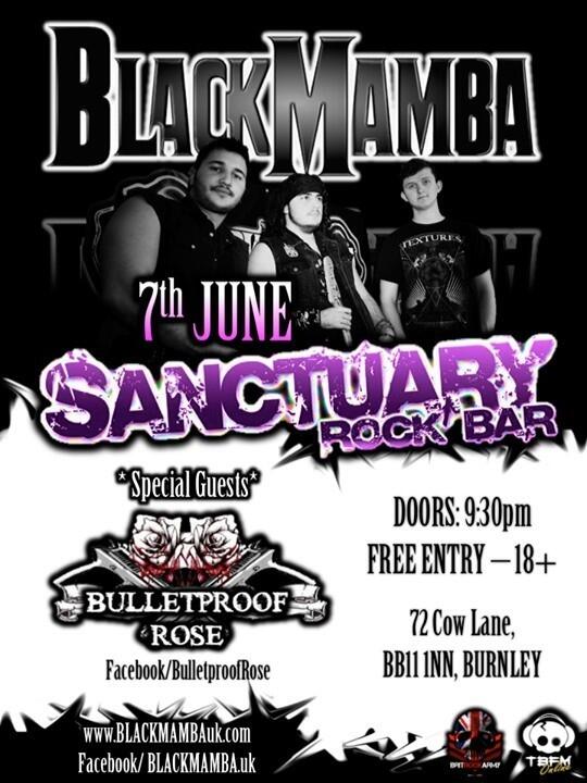 Really looking forward to this show. Check out awesome special guests <a href="/B_P_R_Band/">Bulletproof Rose</a> This gig is not to be missed!