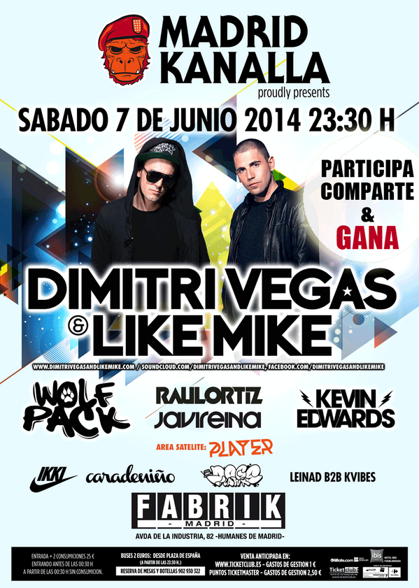 fabrikdiscoteca's tweet photo. Una de Madrid Kanalla GRATIS ?? 
RT y participa !!  Ganadores mañana a las 13:00 !! http://t.co/U10QnaOdkn