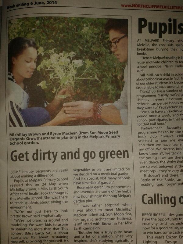 Look what I found in the #MelvilleTimes #GreeningMinds #CommunityPlanting @missearth_sa @EllaBellaC @ChangeAgentSA