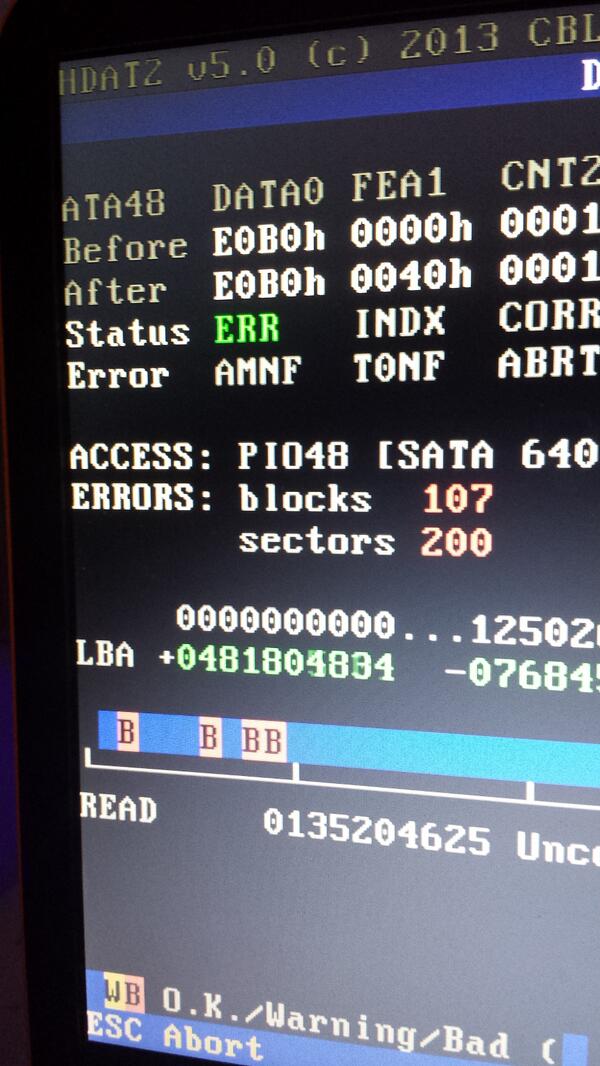 RaspPiProjects's tweet image. Doesn&apos;t look good, time for a new hard drive