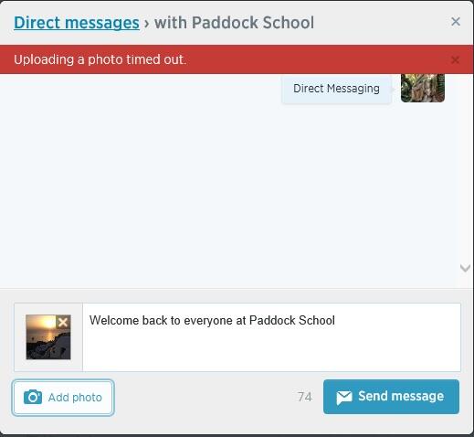 TweetPaddock's tweet photo. @Support Have problems with Direct Messaging .. when I compose a message and send I get internal error or Timed Out http://t.co/6BnGFIrRwd