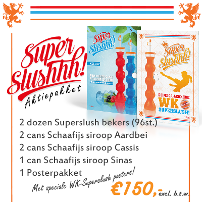 Na het succes van vorig jaar een nieuw Superslush pakket! Nu speciaal met een WK poster en een frisse zomerposter.