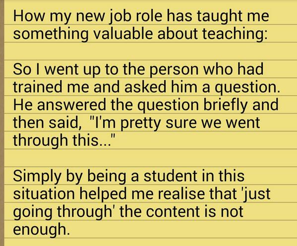 StephFenech's tweet photo. "Just going through the content isn't enough" -  A short anecdote by Stephanie Fenech. #ACUedu_452 http://t.co/2qPiIkZIin