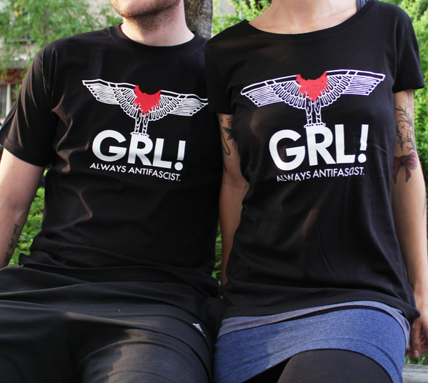 Geil! Neues Shirt ist frisch im Laden eingetroffen ... Ab 14 Uhr sind wir für euch da!! #antifa #grl