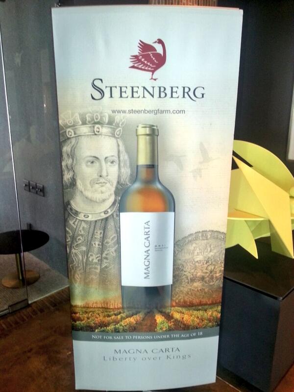 Nickvwoerkom's tweet photo. Celebrating the 'old mutual wine show's' top white blend and Steenberg's mark of quality- magna carta http://t.co/rTp2NkmEws