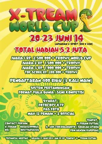 X_treamfutsal's tweet photo. Min bantu sebarin yaa x-tream world cup di pekalongan 20-23,spesial trophy replika world cup @eventfutsal http://t.co/JS0RfZwt5H
