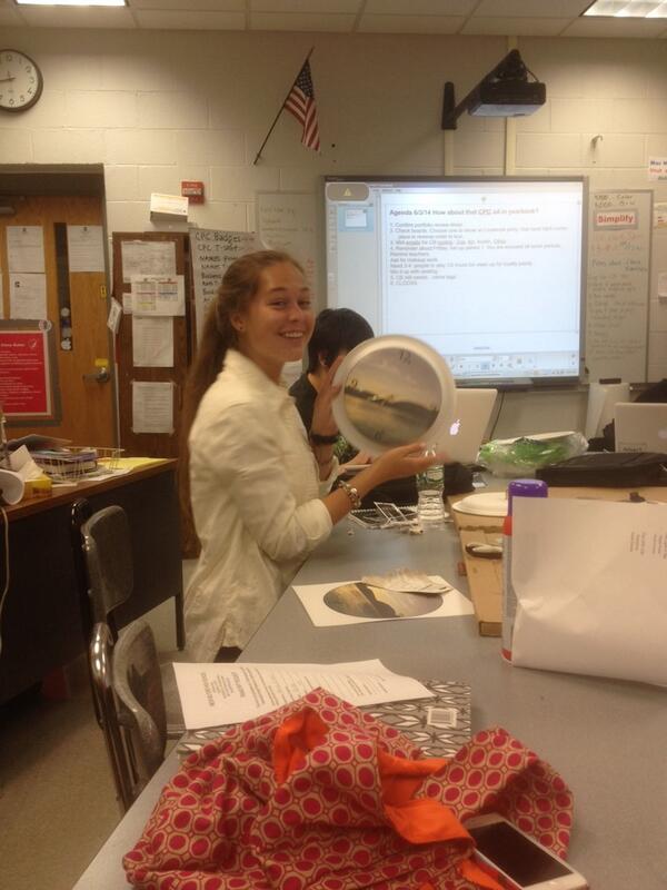 CPC_NMHS's tweet photo. Rachel makes her clock w/ original font numbers. http://t.co/VMML3q9qbG