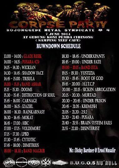 RUNDOWN BMS #4 "CORPSE PARTY"  07-06-14, burn stage 18.45 @ Gedung koni pemda cibinong, see u soon!!