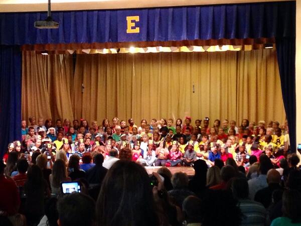 Packed house for our kindergarten program...  Thanks, parents, for sharing your children with us!