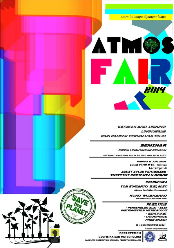 himagreto_ipb's tweet photo. jgn lupa 080614 ada ATMOSFAIR 2014! ayo satukan aksi, lindungi lingkungan dari dampak perubahan iklim! cc @tweetIPB http://t.co/Yiiz0jwRPk