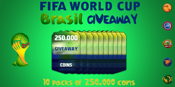 BFUTC's tweet photo. Brazil WORLD CUP GIVEAWAY! 10 packs of 250.000 coins to 10 lucky winners! Enter here: http://t.co/fYREc2iktb #FIFA14 http://t.co/0eeQLhAUl2